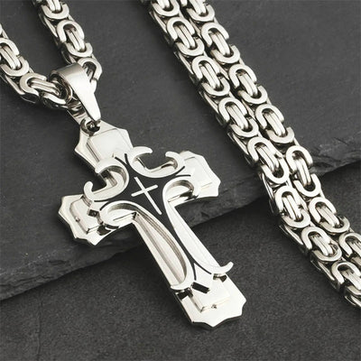 Christian Trinity Latin Cross Necklace