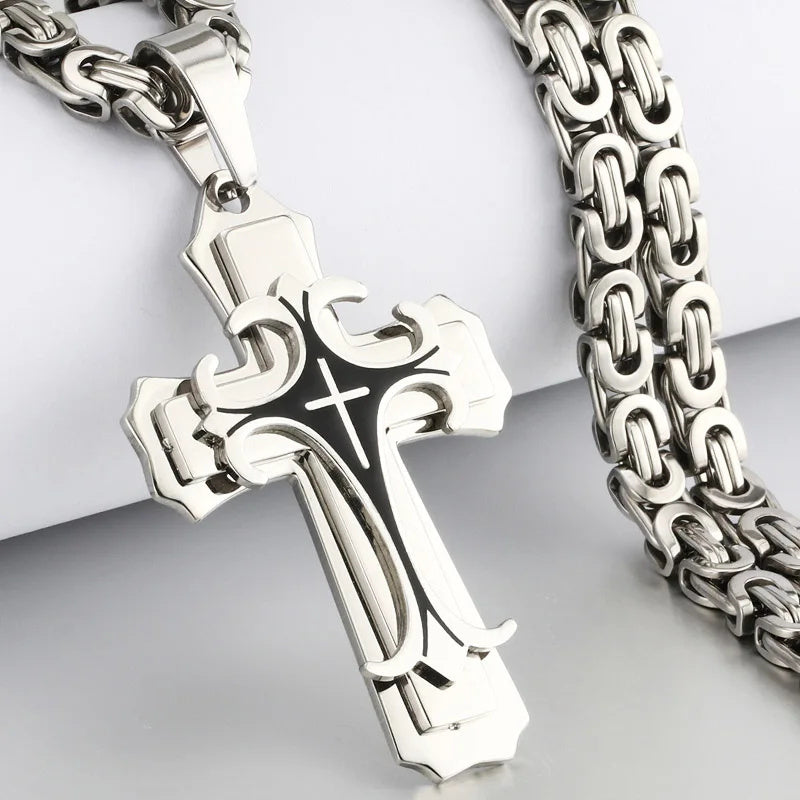 Christian Trinity Latin Cross Necklace