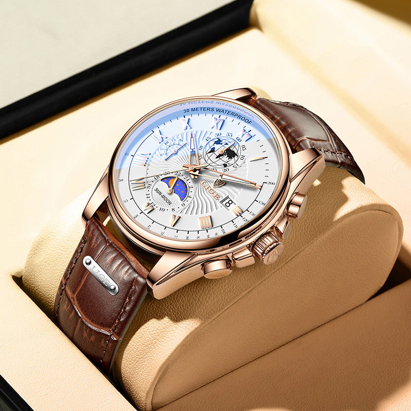 Men's Luminous Multifunctional Chronograph Watch