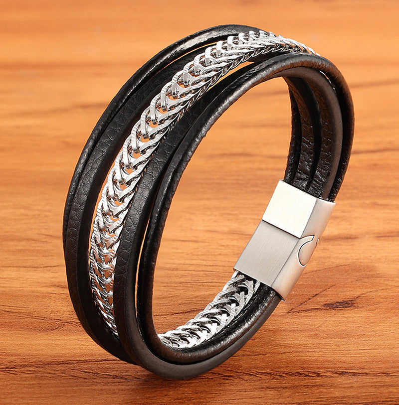 Leather Bracelet Simple And Versatile Punk Bracelet