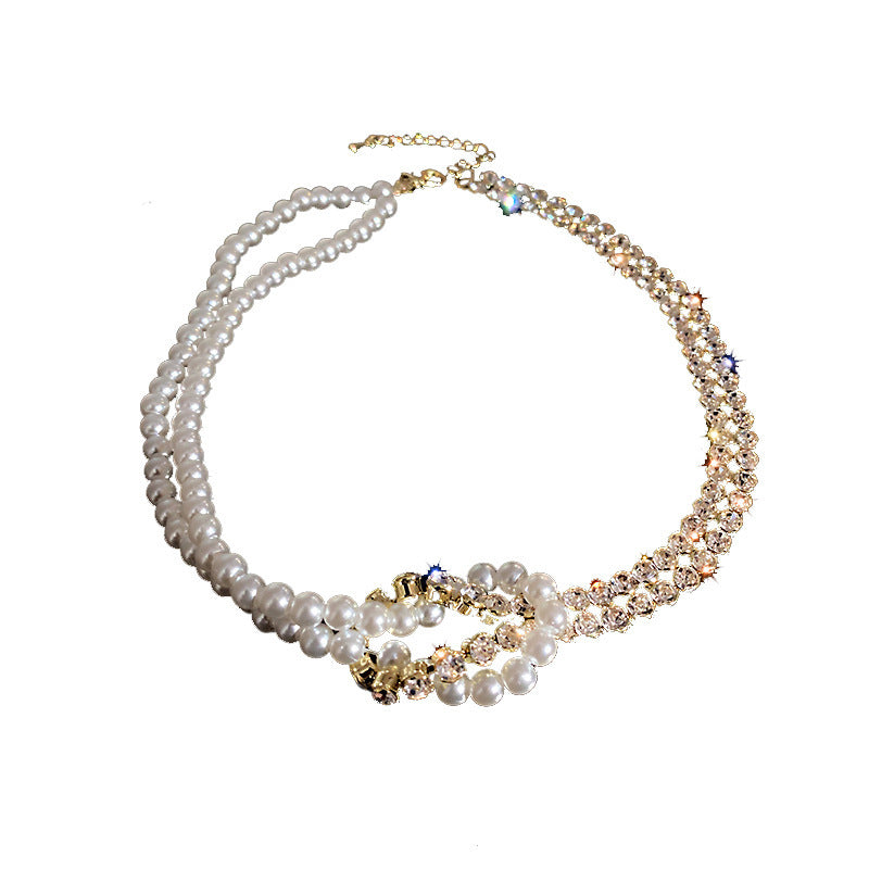 Pearl Crystal Choker Necklaces