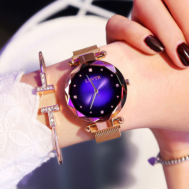 Women Diamond Ladies Starry Sky Magnet Watch