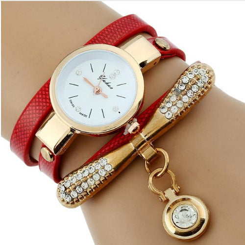 Gnova Platinum Luxury Women Rhinestone Bracelet Watch