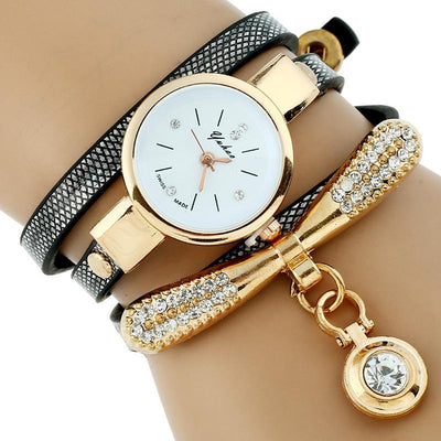 Gnova Platinum Luxury Women Rhinestone Bracelet Watch