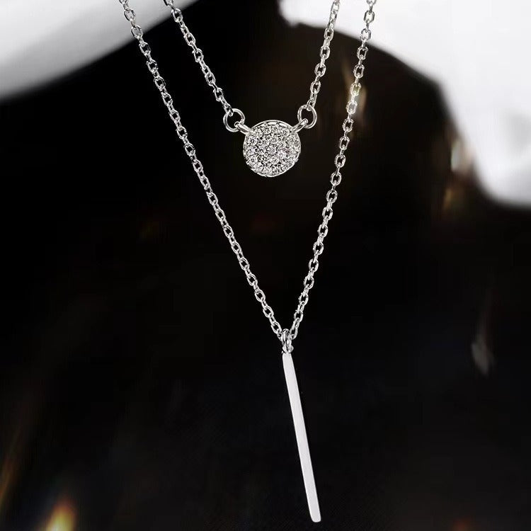 Double Chain Long Stick Micro Pave Zircon