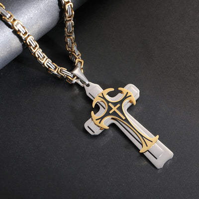 Christian Trinity Latin Cross Necklace