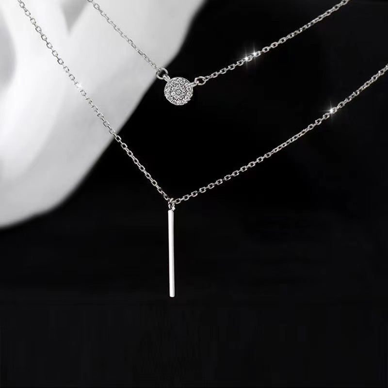 Double Chain Long Stick Micro Pave Zircon