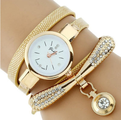 Gnova Platinum Luxury Women Rhinestone Bracelet Watch