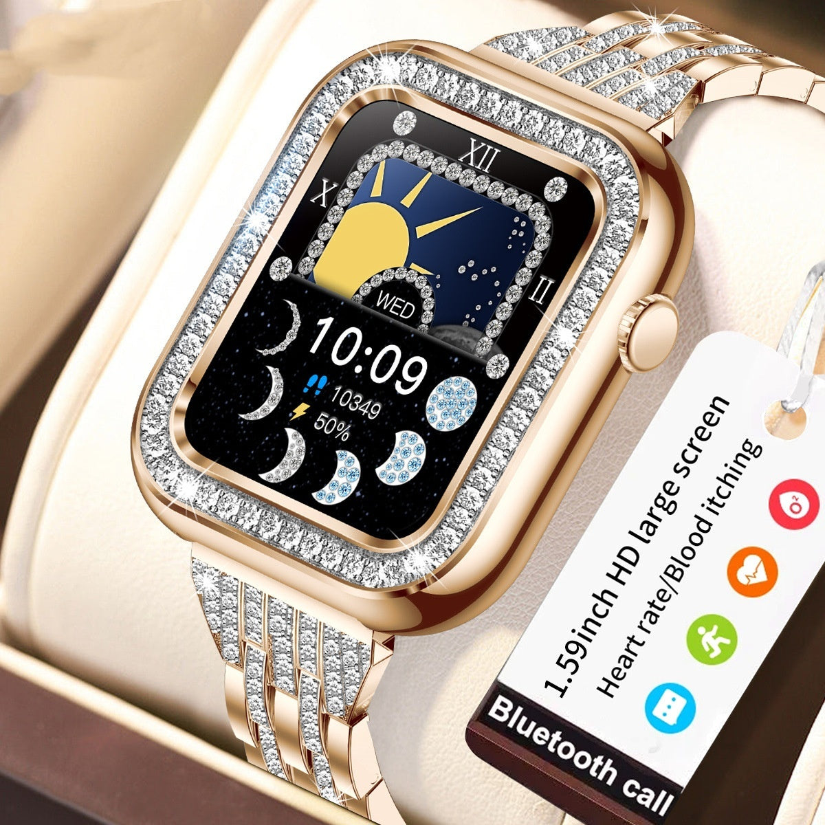 New Square Women Smart Diamond Wristwatch