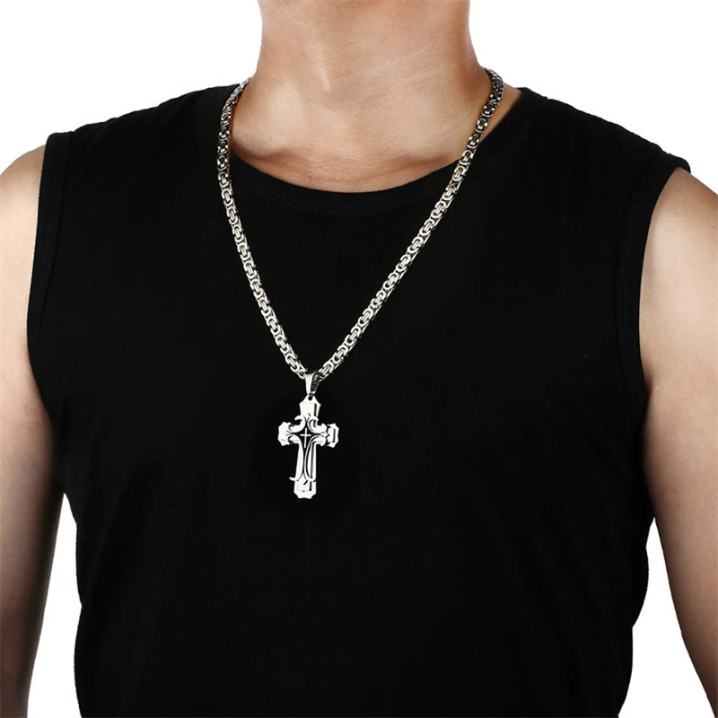 Christian Trinity Latin Cross Necklace