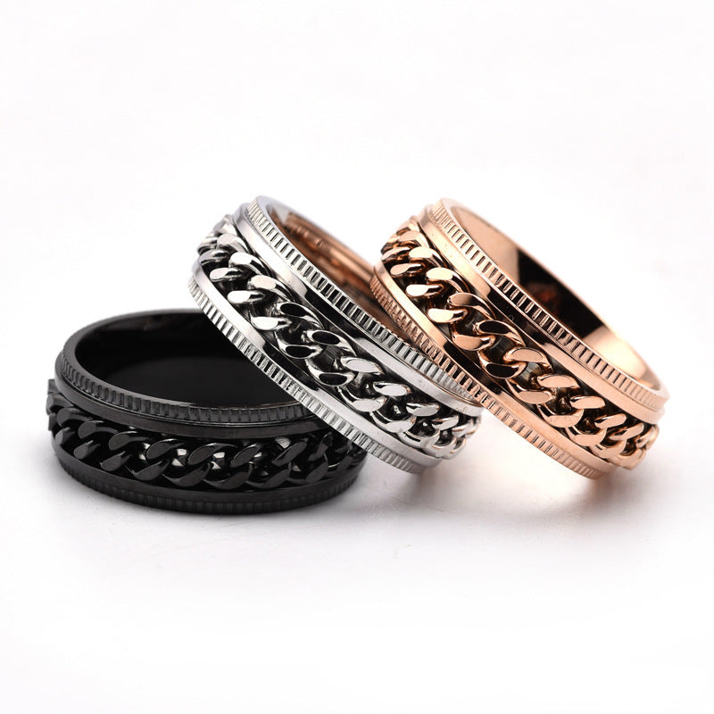 Mens Stainless Steel Spinner Rings