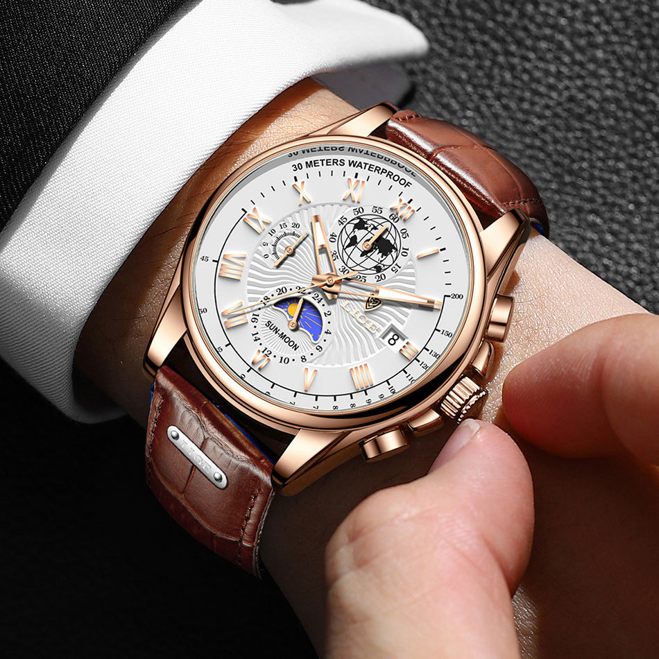 Men's Luminous Multifunctional Chronograph Watch