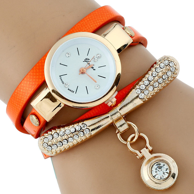 Gnova Platinum Luxury Women Rhinestone Bracelet Watch