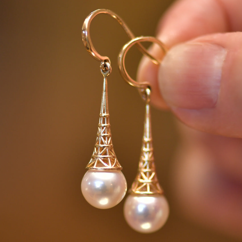 Hesheng Hollow Pearl Earrings