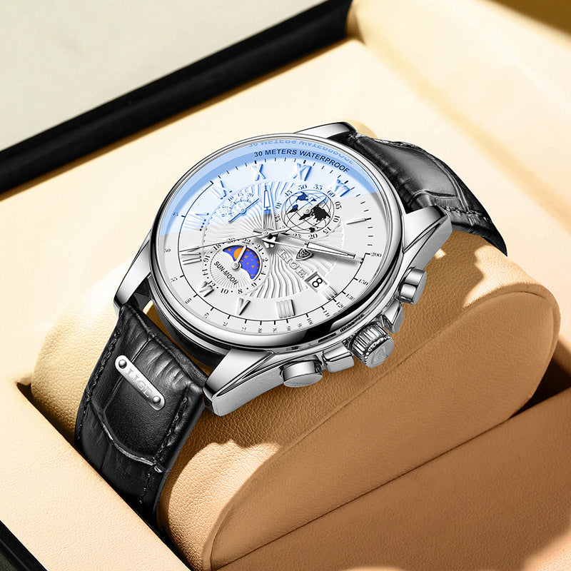 Men's Luminous Multifunctional Chronograph Watch