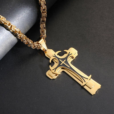 Christian Trinity Latin Cross Necklace