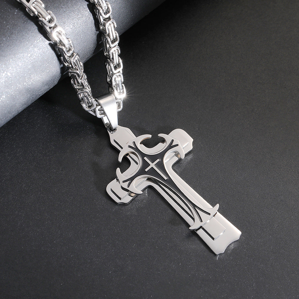 Christian Trinity Latin Cross Necklace