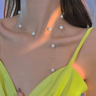 Starry Pearl Choker Necklaces