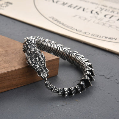 Handmade Retro Domineering Dragon Head Bracelet